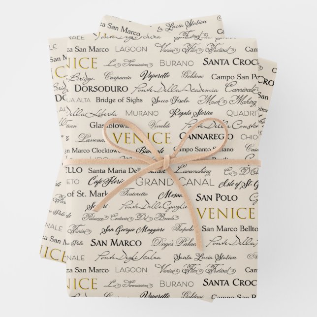 Enveloppe cadeau Venice Sights - 3 feuilles (En situation)