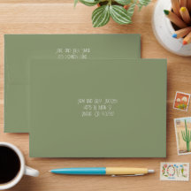 Enveloppe de messagerie Mariage écologique Sage