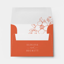 Enveloppe de réponse Florale Orange moderne