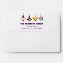 Enveloppe d'invitation de la partie de chiot, part