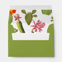 Enveloppe faire-part de mariage de cactus en flora