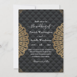 Enveloppe invitations noires de luxe mariage