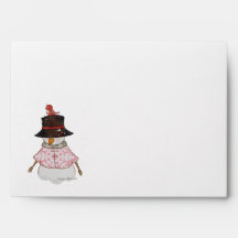 Enveloppe rose Snowman