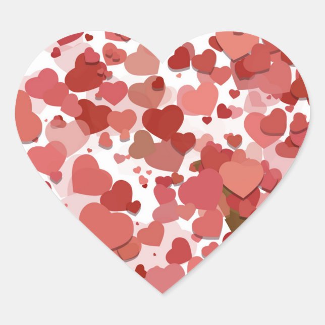 Enveloppe Saint-Valentin Coeurs Phoques ou Sticker (Devant)