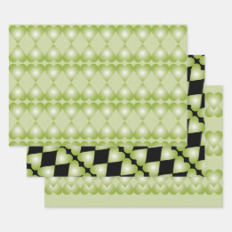 Enveloppement Cadeau Vert Coeur Accentué Papier