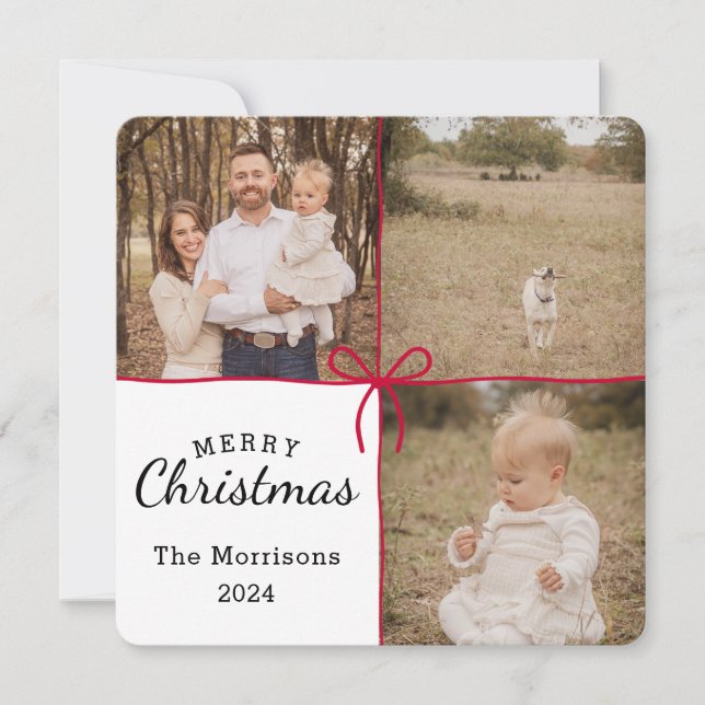 Enveloppement de la boîte rouge 3 carte de Noël ph (Devant)