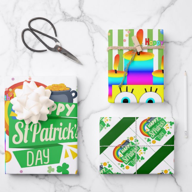 Envelopper les feuilles de papier Joyeux anniversa (Recto)