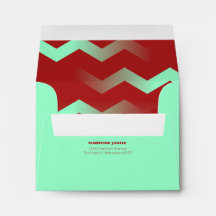 Enveloppes Maroon & Aqua Chevron