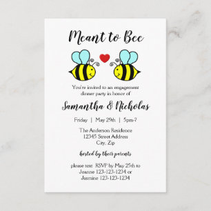 Envie d'abeille - Invitation de dîner Fiançailles