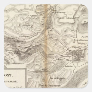Environs de Clermont Quadratischer Aufkleber