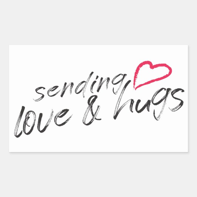 Envoi de l'amour et des câlins Sticker rectangulai (Devant)
