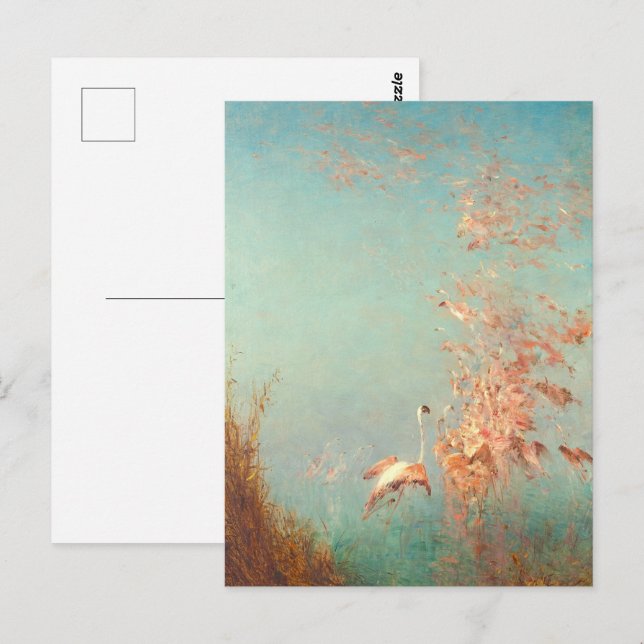 Envol De Flamants Rose Étang De Vaccarès Postkarte (Vorne/Hinten)