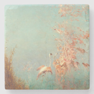 Envol De Flamants Rose Étang De Vaccarès Steinuntersetzer