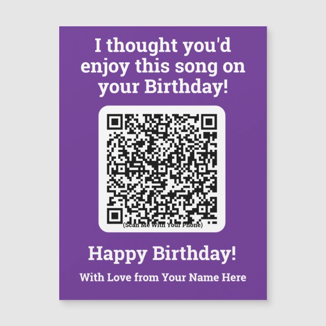 Envoyer une chanson par QR Code sur une carte magn (Devant)