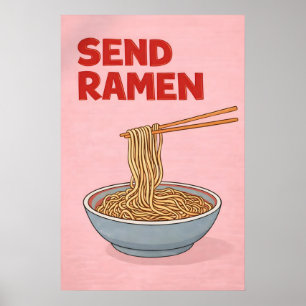 Envoyez une affiche de Ramen, une œuvre d'art amus