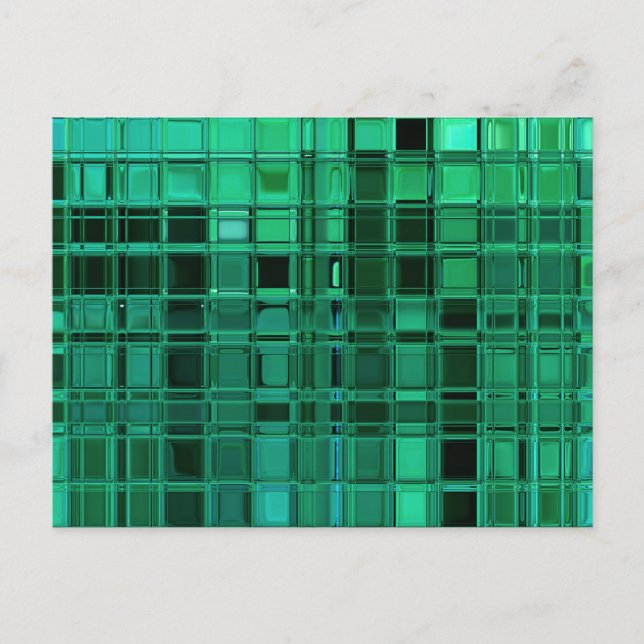 Envy Green Pattern Mosaik Tile Art Postkarte (Vorderseite)