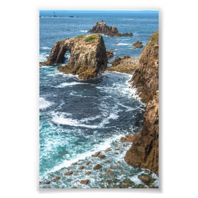 Enys Dodnan und bewaffnete Ritterländer Ende Cornw Fotodruck (Vorne)