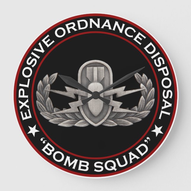 EOD "Bomb Squad" Große Wanduhr (Vorderseite)