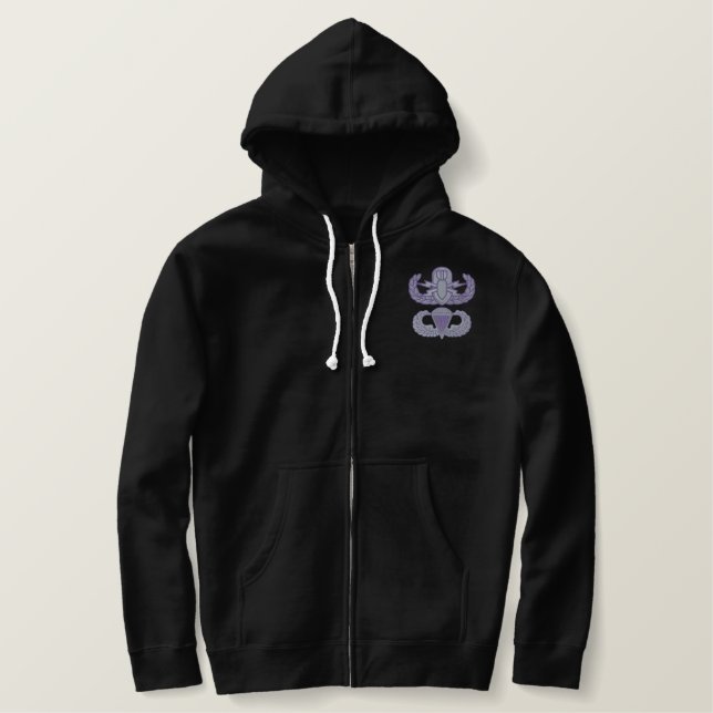 Eod-Logo im Flugzeug Bestickter Hoodie (Design vorne)
