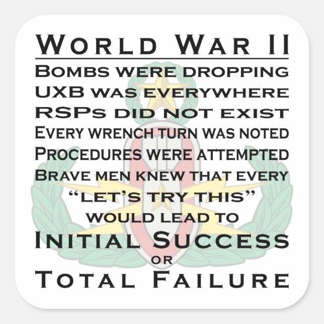 EOD Master WWII Quadratischer Aufkleber (Vorderseite)