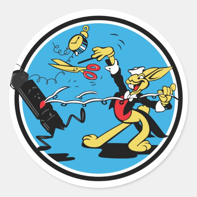 EOD Rabbit Runder Aufkleber (Vorderseite)