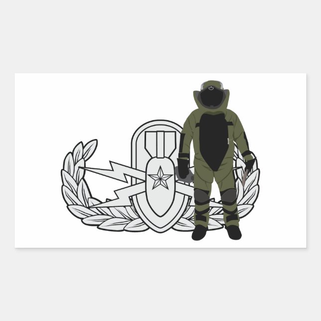 EOD Senior Bomb Anzug Rechteckiger Aufkleber (Vorderseite)