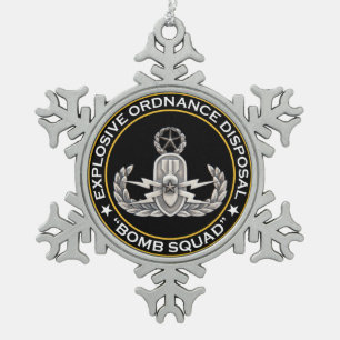 Eod-VorlagenBombengeschwader Schneeflocken Zinn-Ornament