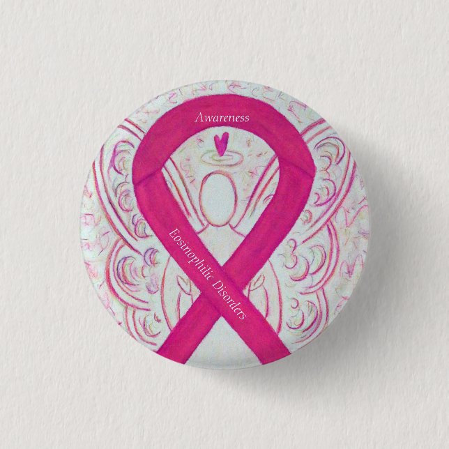 Eosinophile Erkrankungen Bewusstseinsbildung Ribbo Button (Vorderseite)