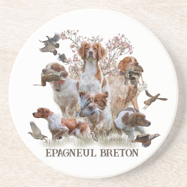 Epagneul Breton, Bretagne Spaniel Getränkeuntersetzer (Vorne)