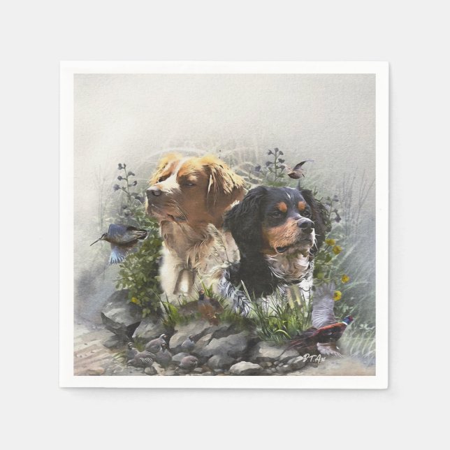 Epagneul Breton, Bretagne Spaniel Serviette (Vorderseite)