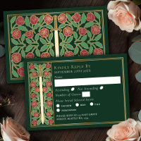 Épée florale médiévale verte or RSVP de mariage