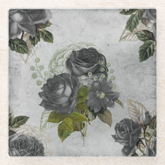 Ephemera Black & Green Glasuntersetzer (Vorderseite)