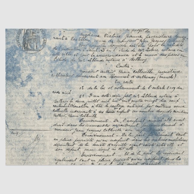 Ephemera Blue Paper Series Design 9 Seidenpapier (Vorderseite)