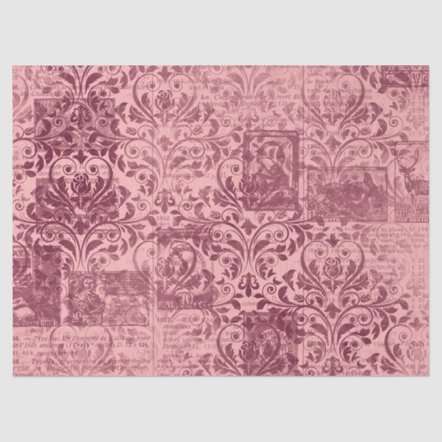 Ephemera Burgundy Paper Series Design 3 Seidenpapier (Vorderseite)