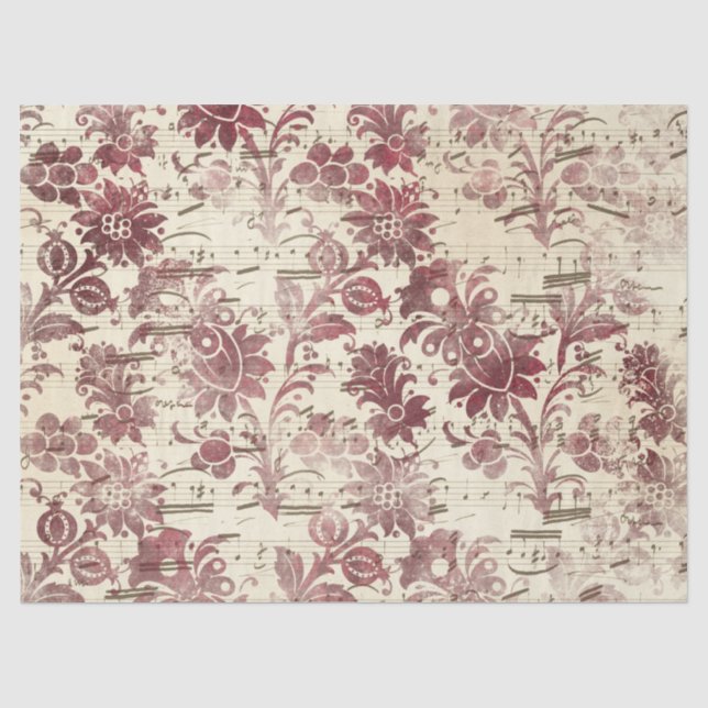 Ephemera Burgundy Paper Series Design 8 Seidenpapier (Vorderseite)