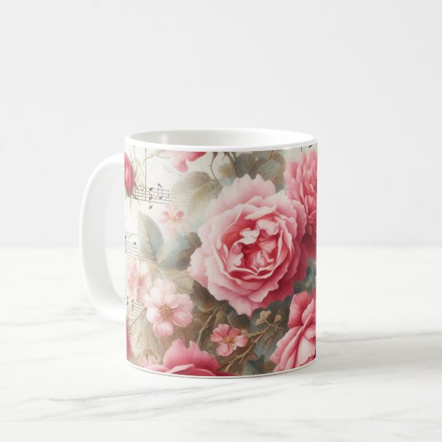 Ephemera Cluster Rose Klassische Kaffee-Tasse Kaffeetasse (Vorderseite Links)