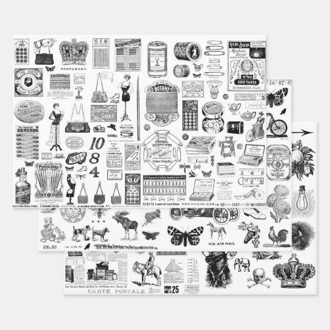 Ephemera Coller des feuilles de papier pour découp (Lot)