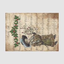Ephemera Deck der Hall Weihnachtslied Decoupage Seidenpapier