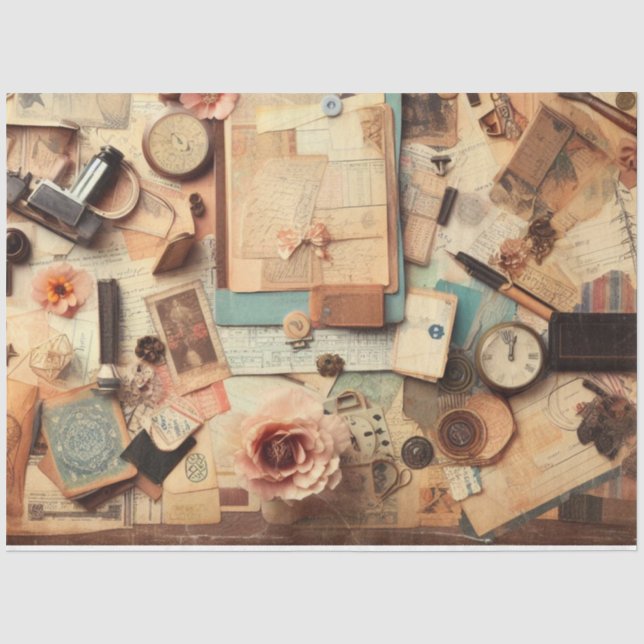 Ephemera Decoupage Möbel Scrapbooking Seidenpapier (Vorderseite)