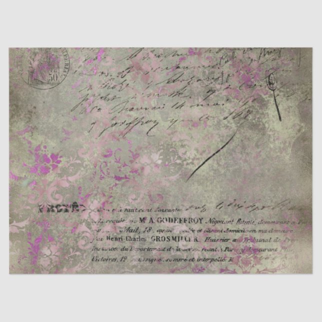 Ephemera Distressed Paper Series Design 1 Seidenpapier (Vorderseite)
