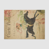 Ephemera French Postcard Woman Rider Decoupage