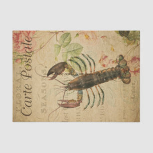 Ephemera Hummer Malerei rosa Rosen Decoupage Seidenpapier