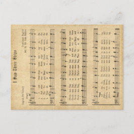 Ephemera " I Saw Three Ships" Weihnachtslied Feiertagspostkarte