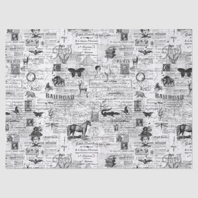 Ephemera Illustration - Thema oder Dekoupage Paper Seidenpapier (Vorderseite)