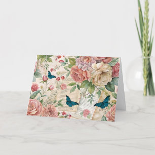 Ephemera Inspiriert Florals & Butterflies Card Feiertagskarte