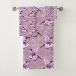 Ephemera Lavendel Paper Series Design 10 Badhandtuch Set