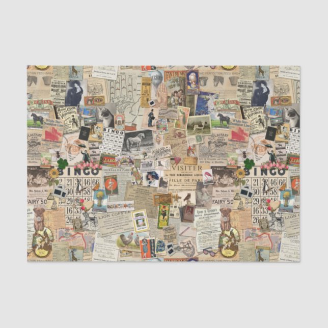 Ephemera Scatter Decoupage oder Collage Paper Seidenpapier (Vorderseite)