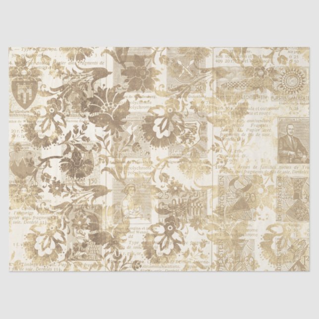 Ephemera Sepia Paper Series Design 3 Seidenpapier (Vorderseite)