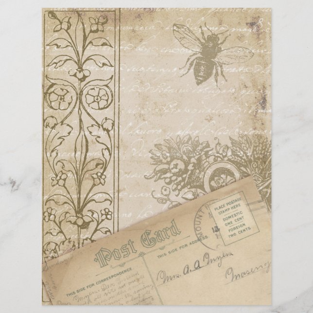 Ephemera Shabby Vieux Livre Papier (Devant)