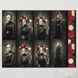 Ephemera Sheet Gothic Rose Queen 